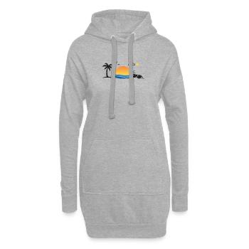 Sonnenuntergang über dem Palmenstrand - Hoodie-Kleid - Grau meliert - Vorne