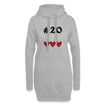 20 ANS. 20e ANNIVERSAIRE. ANNIVERSAIRE 20 ANS. 20 - Sweat-shirt à capuche long Femme - gris chiné - Devant