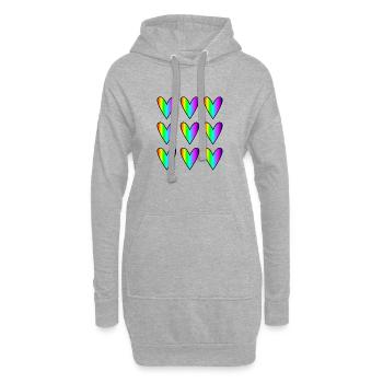 HERZ. HERZ. HEILIGER VALENTINSTAG. LIEBE. LIEBE. WEIHNACHTEN - Hoodie-Kleid - Grau meliert - Vorne