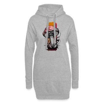 Joyau des bois : Champignon tacheté - Sweat-shirt à capuche long Femme - gris chiné - Devant