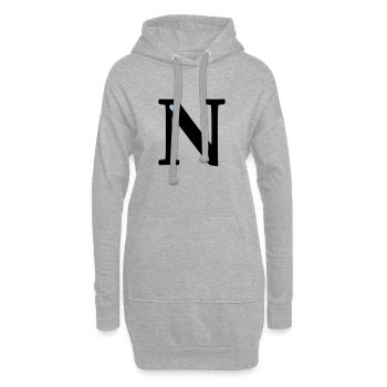 Buchstabe N Anfangsbuchstabe - Hoodie-Kleid - Grau meliert - Vorne