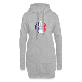 Hubschrauber Helikopter frankreich franzose stern - Hoodie-Kleid - Grau meliert - Vorne