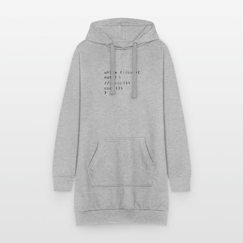 While Not Dead Eat Programmeur de code Sleep Hacker Sweat-shirt à capuche long Femme