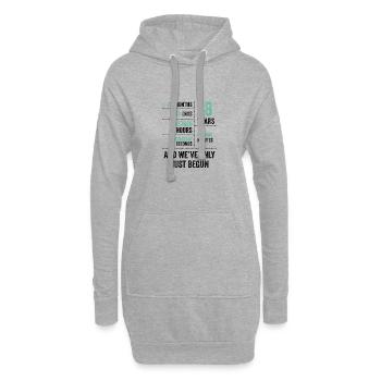 18 Jahre und wir haben gerade erst angefangen Lustiger Geburtstag - Hoodie-Kleid - Grau meliert - Vorne