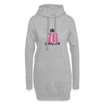 70 Jahre alte Geburtstagsdame - Hoodie-Kleid - Grau meliert - Vorne