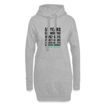 Anniversaire 52 ans d’être génial - Sweat-shirt à capuche long Femme - gris chiné - Devant