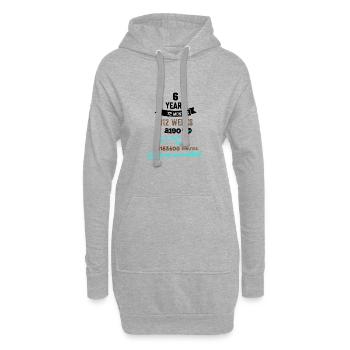 Drôle d’anniversaire 6 ans Pourquoi comptons-nous? - Sweat-shirt à capuche long Femme - gris chiné - Devant
