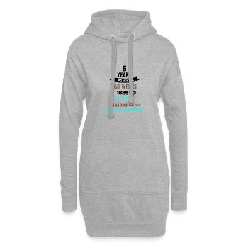 Drôle d’anniversaire de 5 ans Pourquoi comptons-nous? - Sweat-shirt à capuche long Femme - gris chiné - Devant