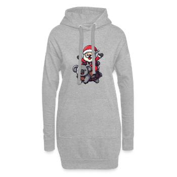 Koala Père Noël - Sweat-shirt à capuche long Femme - gris chiné - Devant