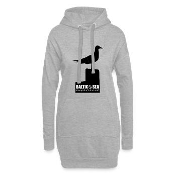 Mouette sur pieux / BALTIC SEA EXPERIENCE / Baltique - Sweat-shirt à capuche long Femme - gris chiné - Devant