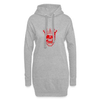 Fête de la couronne du crâne - Sweat-shirt à capuche long Femme - gris chiné - Devant