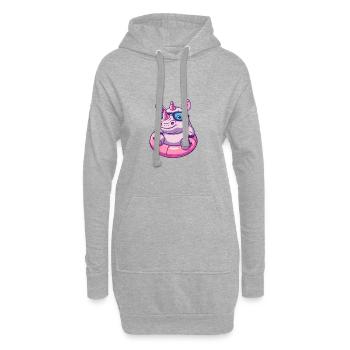 Nashorn Sommer Comic - Hoodie-Kleid - Grau meliert - Vorne