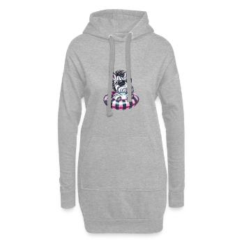 Zebra Sommer Comic - Hoodie-Kleid - Grau meliert - Vorne