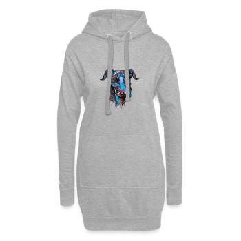 Lévrier chien portrait coloré - Sweat-shirt à capuche long Femme - gris chiné - Devant