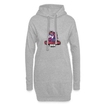 Licorne de Barcelone 2024 - Sweat-shirt à capuche long Femme - gris chiné - Devant