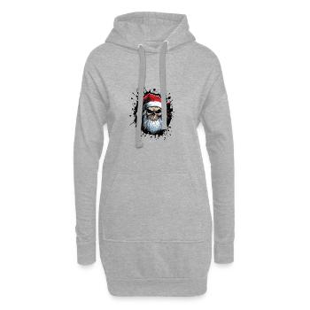 Père Noël Crâne Père Noël Père Noël - Sweat-shirt à capuche long Femme - gris chiné - Devant