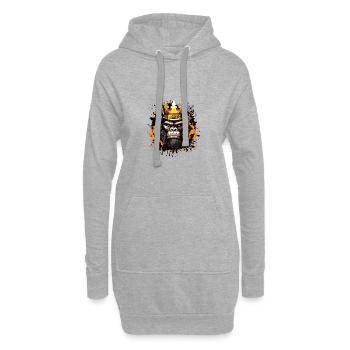 Affe Kopf Porträt Krone - Hoodie-Kleid - Grau meliert - Vorne