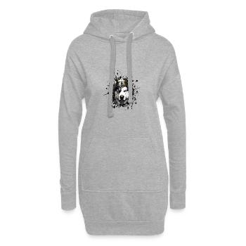 Tête de chien husky Portrait Couronne - Sweat-shirt à capuche long Femme - gris chiné - Devant