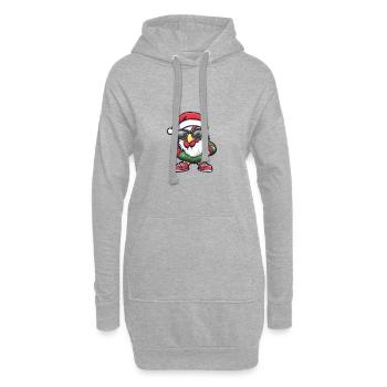 Coq Noël Moche Noël - Sweat-shirt à capuche long Femme - gris chiné - Devant