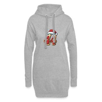 44 Zahl Weihnachten - Hoodie-Kleid - Grau meliert - Vorne