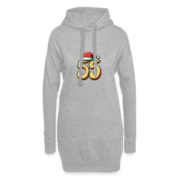 55 Nombre Noël - Sweat-shirt à capuche long Femme - gris chiné - Devant