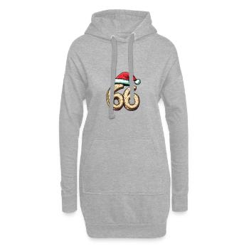 66 Zahl Weihnachten - Hoodie-Kleid - Grau meliert - Vorne