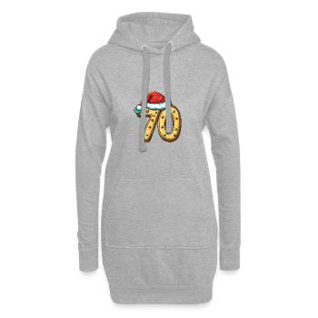 70 Zahl Weihnachten - Hoodie-Kleid - Grau meliert - Vorne