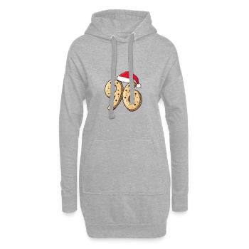 96 Nombre Noël - Sweat-shirt à capuche long Femme - gris chiné - Devant