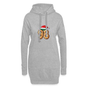 98 Numéro Noël - Sweat-shirt à capuche long Femme - gris chiné - Devant