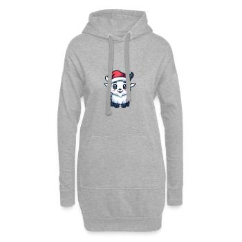 Chèvre de montagne Noël mignon - Sweat-shirt à capuche long Femme - gris chiné - Devant