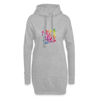 Ibiza 2025 Coloré - Sweat-shirt à capuche long Femme - gris chiné - Devant