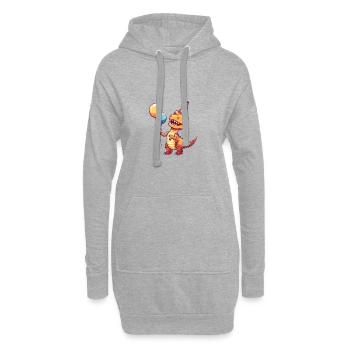 dinosaure t-rex anniversaire bébé - Sweat-shirt à capuche long Femme - gris chiné - Devant