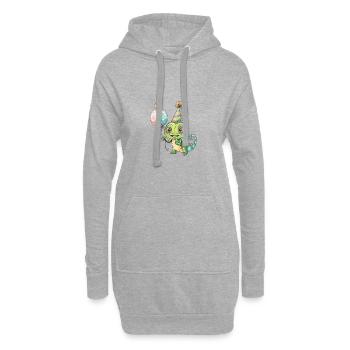Chameleon Geburtstag Baby - Hoodie-Kleid - Grau meliert - Vorne
