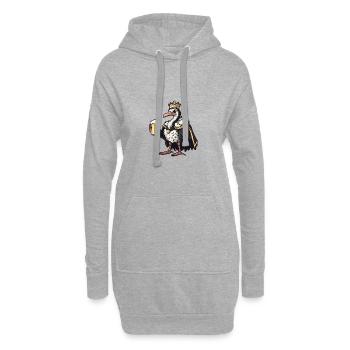 Strauß Bier Lustig - Hoodie-Kleid - Grau meliert - Vorne