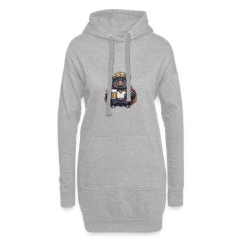 Schwein Bier Lustig Wildschwein - Hoodie-Kleid - Grau meliert - Vorne