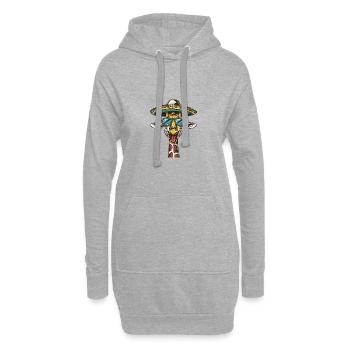 Giraffe Lustig Sombrero - Hoodie-Kleid - Grau meliert - Vorne