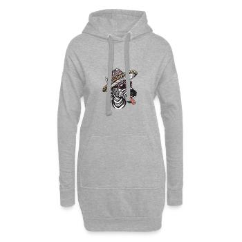 Zebra Comic Lustig Sombrero - Hoodie-Kleid - Grau meliert - Vorne