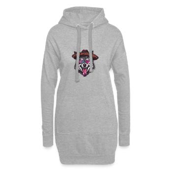 Wolf Comic Lustig Sombrero - Hoodie-Kleid - Grau meliert - Vorne
