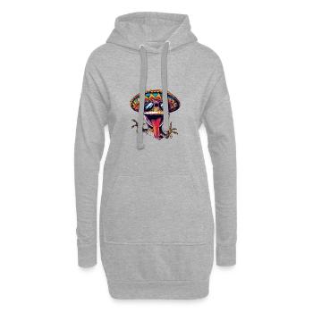 Echse Gecko Comic Lustig Sombrero - Hoodie-Kleid - Grau meliert - Vorne