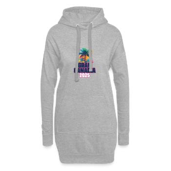 Gran Canaria 2025 Urlaub Palmen - Hoodie-Kleid - Grau meliert - Vorne