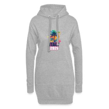 Italie 2025 Palmiers de vacances - Sweat-shirt à capuche long Femme - gris chiné - Devant