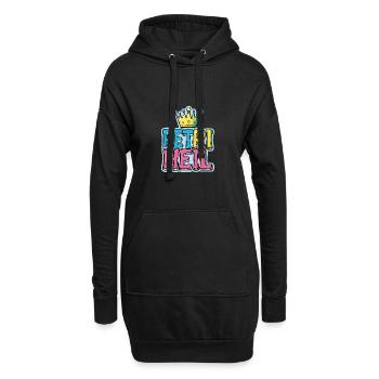 Petri Heil Fischen - Hoodie-Kleid - Schwarz - Vorne