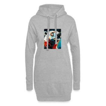 Portrait d’ours polaire Ours polaire - Sweat-shirt à capuche long Femme - gris chiné - Devant