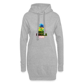 Gran Canaria 2025 Bunt Palmen - Hoodie-Kleid - Grau meliert - Vorne