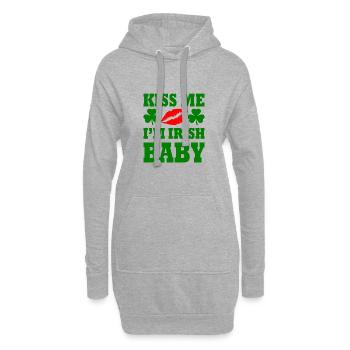 kiss me im irish baby - Hoodie-Kleid - Grau meliert - Vorne