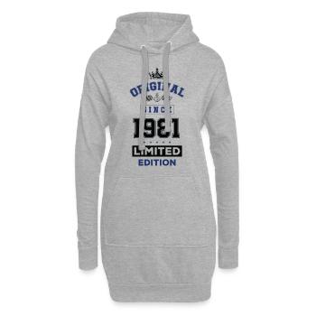 1981 limited edition Geburtstag - Hoodie-Kleid - Grau meliert - Vorne