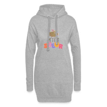 petite soeur cadeau famille chasseur sanglier - Sweat-shirt à capuche long Femme - gris chiné - Devant