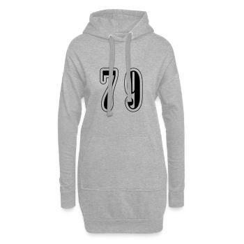 79 Zahl Symbol - Hoodie-Kleid - Grau meliert - Vorne