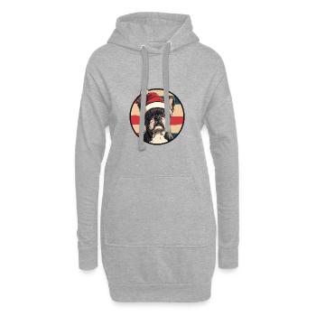Buldog Français Chien Noël - Sweat-shirt à capuche long Femme - gris chiné - Devant