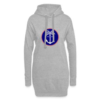 Icône d’ancre de palmier - Sweat-shirt à capuche long Femme - gris chiné - Devant